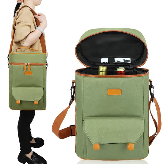 Hot Insulated Red Wine Bag Portable Messenger Cooler Bag for Outdoor Picnic Wine Preservation Thermal Wine Carrier Peaceful Pleasures Health and Wellness