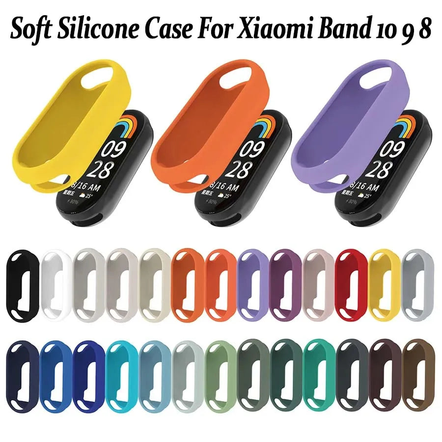 Silicone Case for Xiaomi Mi Band 8, 9 & 10 – Screen Protector
