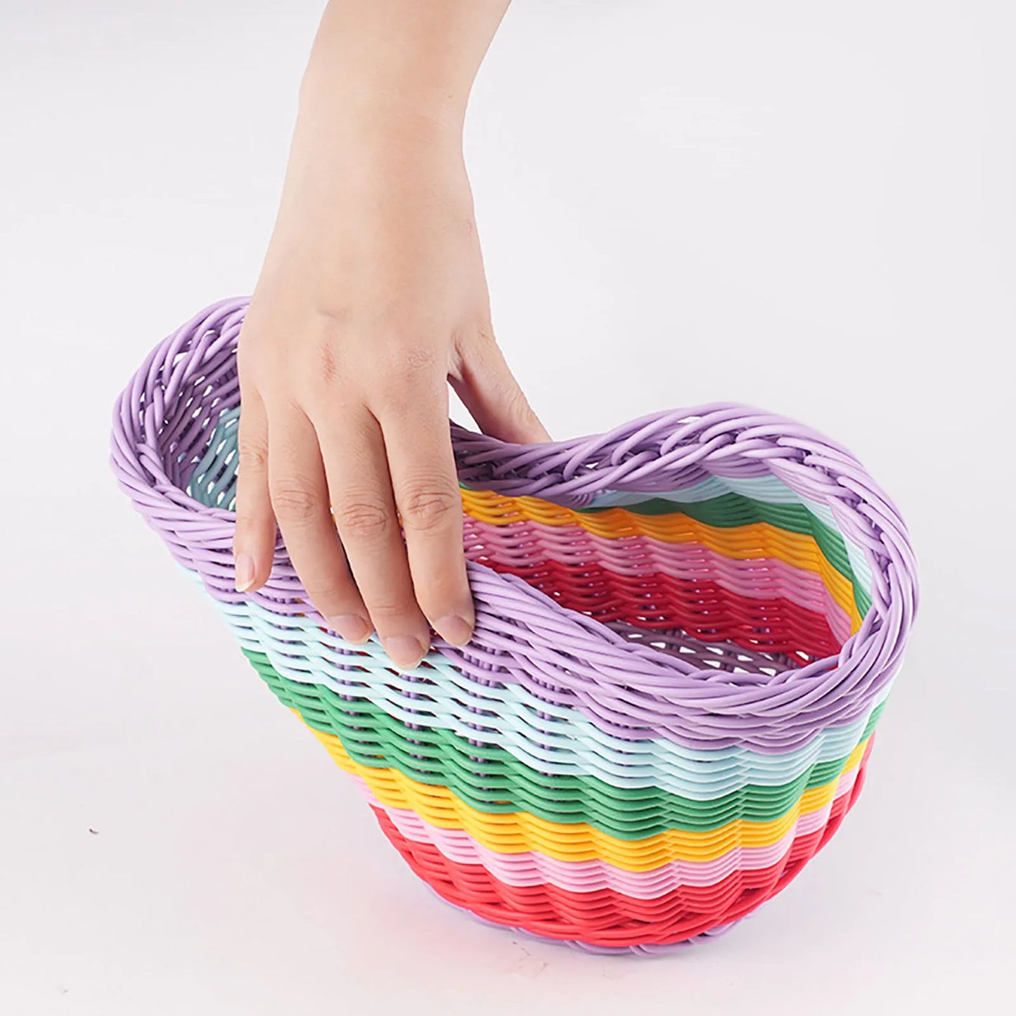 Kid Front Handlebar Bike Basket Vintage Rainbow Color Front Bicycle Basket Suitable for Most Type of Bikes Peaceful Pleasures Health and Wellness