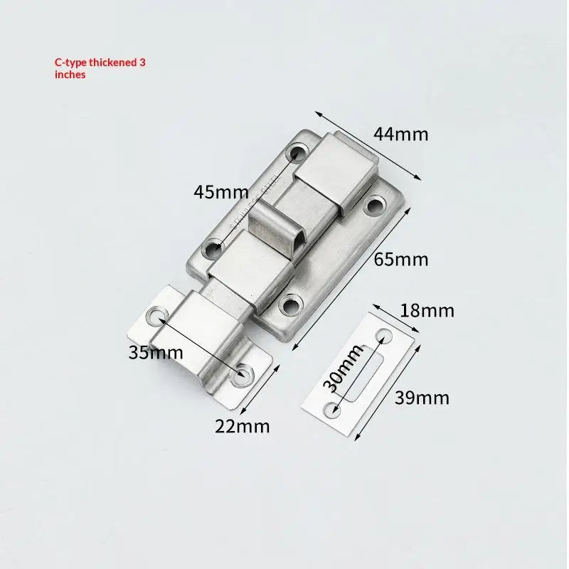 New Self-Elastic Latch Security Bolt Latch Anti-theft Spring Latches Stainless Steel Cabinet Hinges Furniture Supplies Hardware Peaceful Pleasures Health and Wellness A4