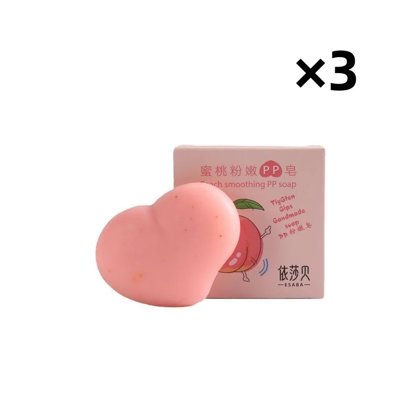 Sweet Peach Handmade Bath Soap Natural Plant Extract Gentle Oil-control Moisturizing Facial Soap Long-lasting Fragrance Soap Peaceful Pleasures Health and Wellness B-3PCS