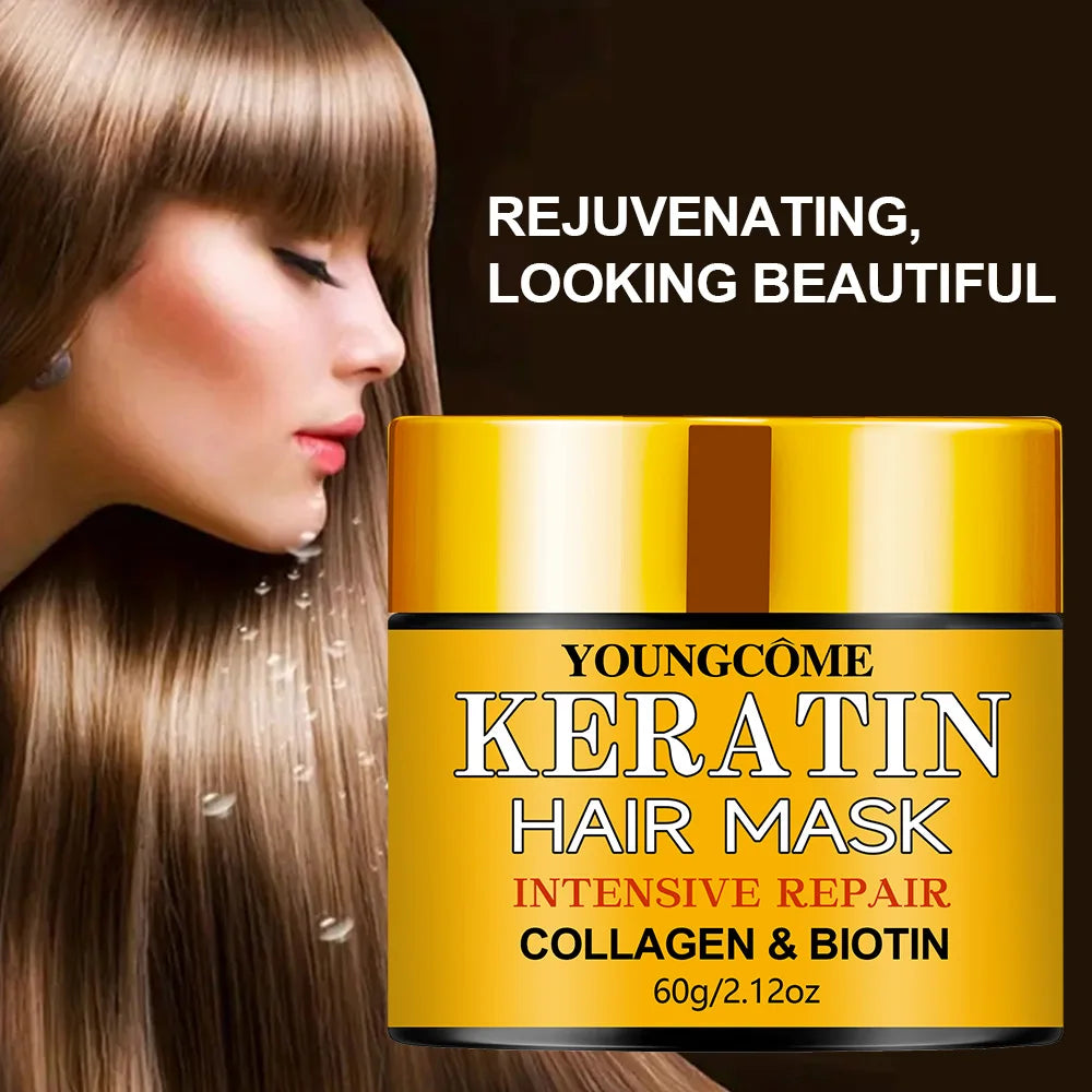 Hair Repairs Hair Mask Biotin Collagen Keratin Treatment Hairs Conditioner Hair Essential Oil Nourishing for Dry Damaged Peaceful Pleasures Health and Wellness