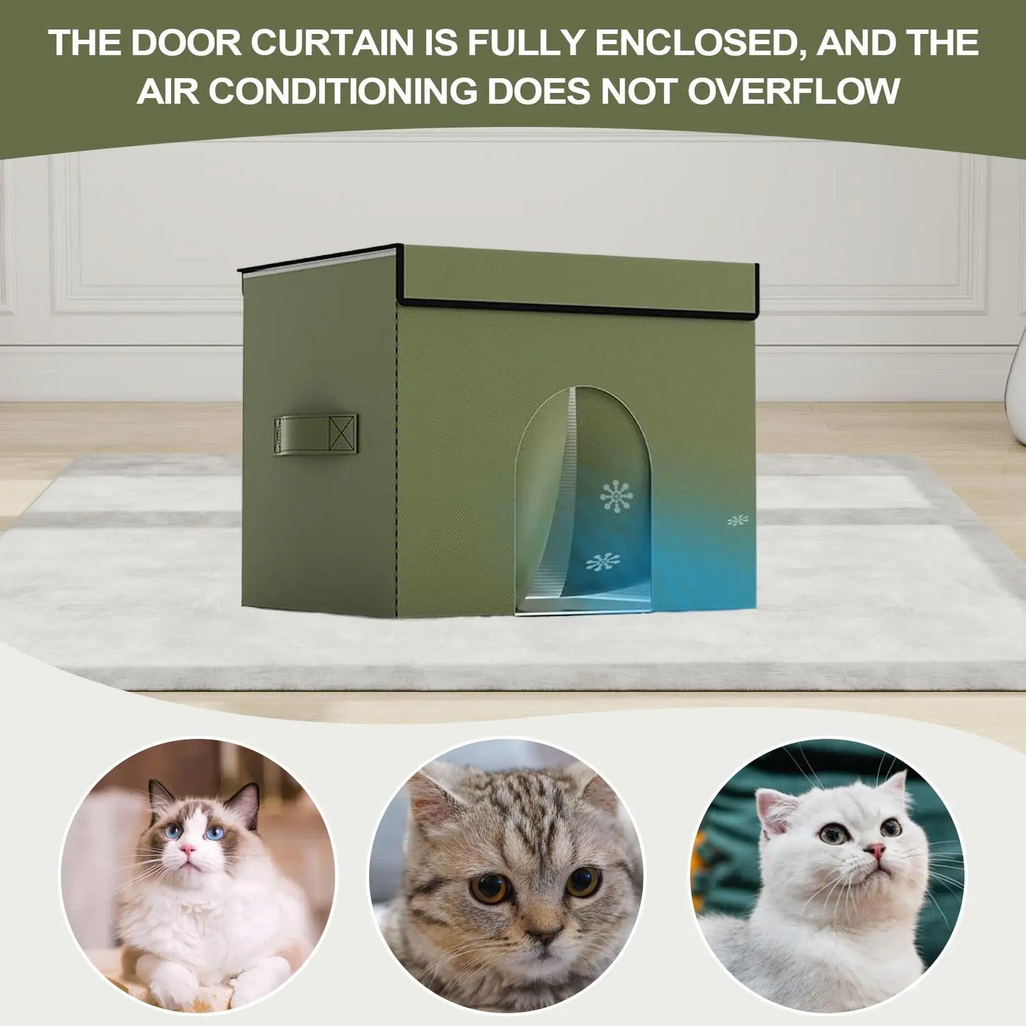 Cooling Cat House Portable Cat Air Conditioning House Cold Sleeping Enclosure Pet Supply for Travel Indoor Bedroom Outdoor Peaceful Pleasures Health and Wellness