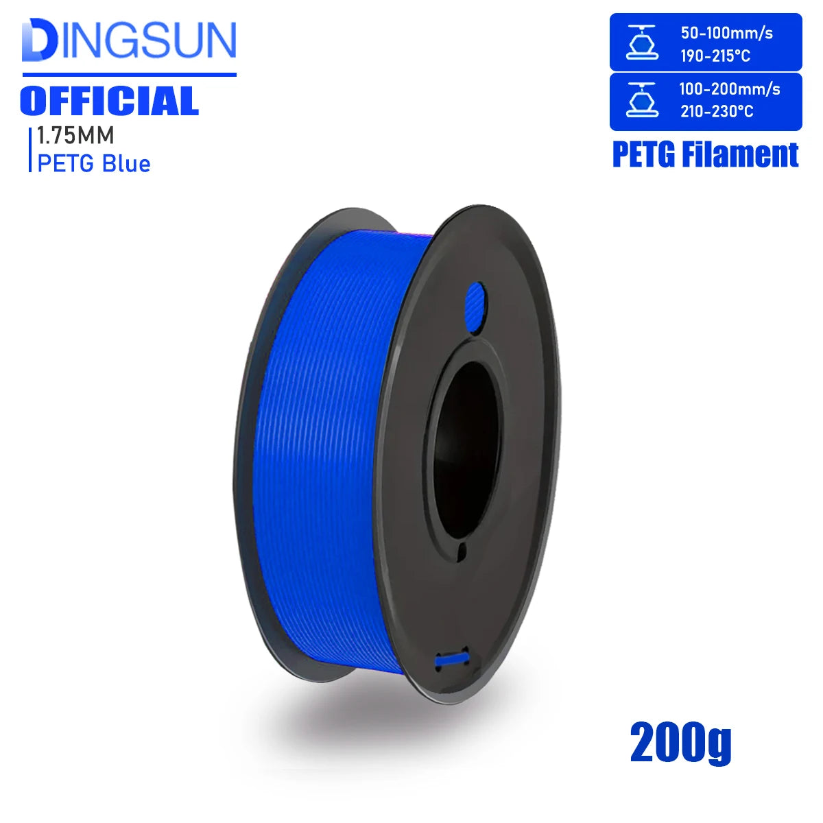 DINGSUN 3D PETG Filament 1.75mm ±0.02mm | FDM Printer Spool
