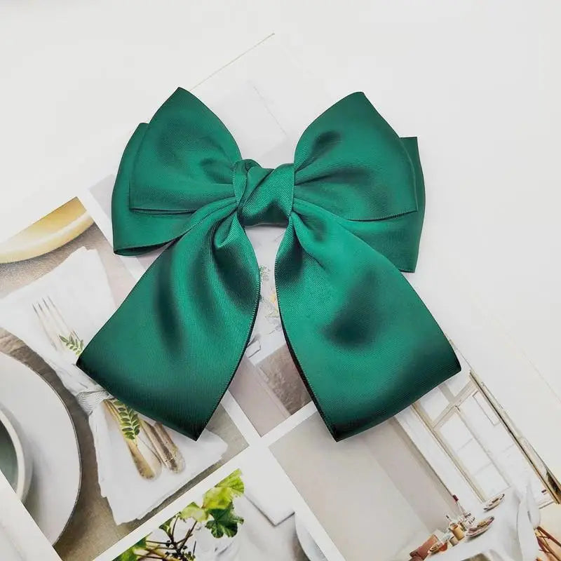 Bow Ribbon Hair Clip – Solid Color Bowknot Barrette for Women