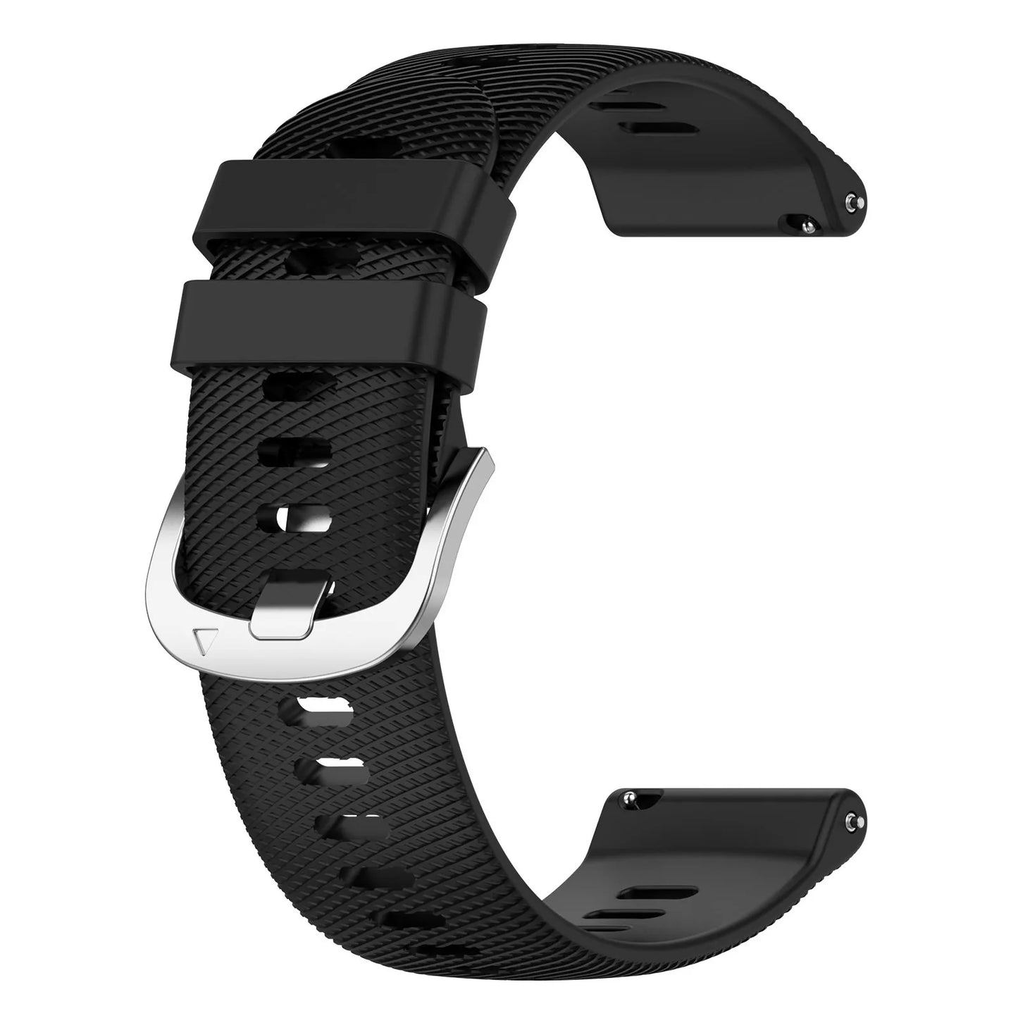 18mm Silicone Band for Garmin Forerunner 255S 265S | Quick Release Peaceful Pleasures Health and Wellness Black