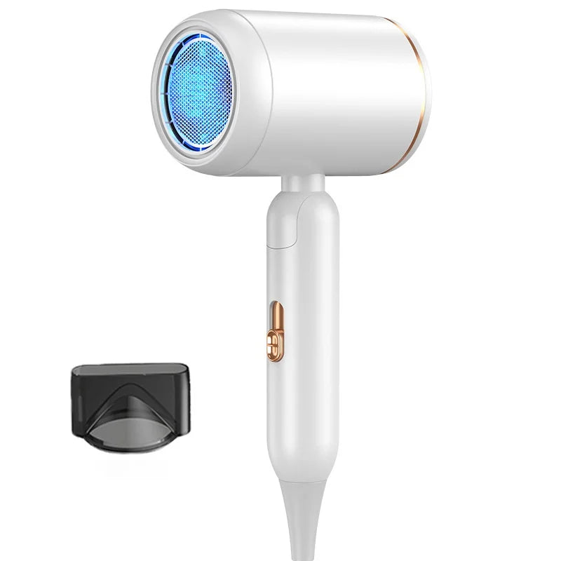 New Product Foldable High Air Volume Hair Dryer 2000W High-Power Fast Drying Blue Light Hair Dryer Eu/Us/Uk/Au Peaceful Pleasures Health and Wellness B-white-1200W AU