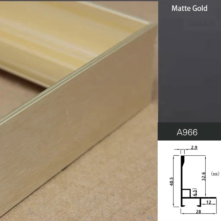 Customized Aluminum Alloy Frame for Paintings, Canvas Picture Frame, DIY, Modern, Grand Format, All Kinds of Size Peaceful Pleasures Health and Wellness A966 Matte golden customized 3 China Mainland