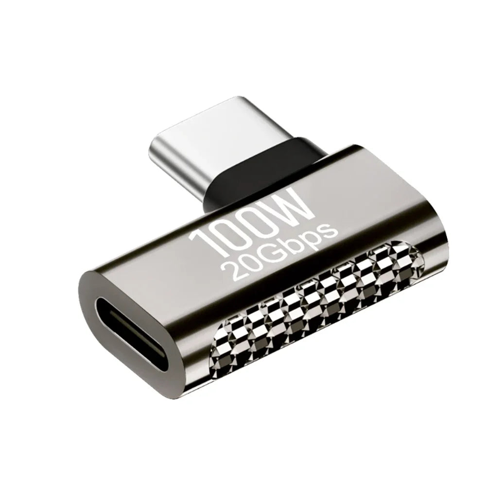 100W 20Gbps USB-C 90° Right Angle Adapter | PD Fast Charging