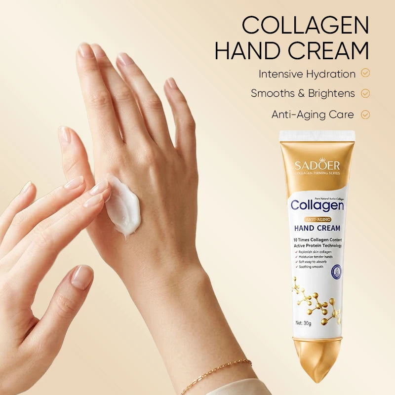 Collagen Hand Cream Hands Skin Friming skincare Moisturizing Brightening Hydrating Hands Creams Non-greasy Hand Skin Care New Peaceful Pleasures Health and Wellness