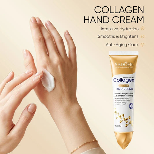 Collagen Hand Cream Hands Skin Friming skincare Moisturizing Brightening Hydrating Hands Creams Non-greasy Hand Skin Care New Peaceful Pleasures Health and Wellness