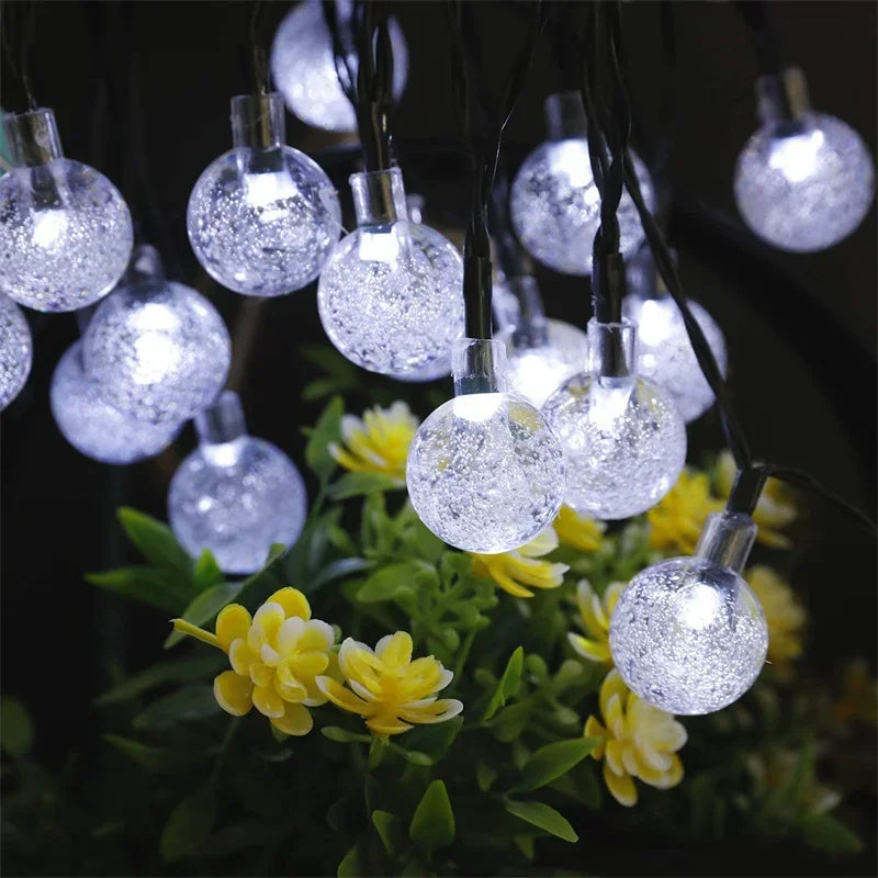 Solar Crystal Globe String Lights – Outdoor Waterproof Fairy Lights