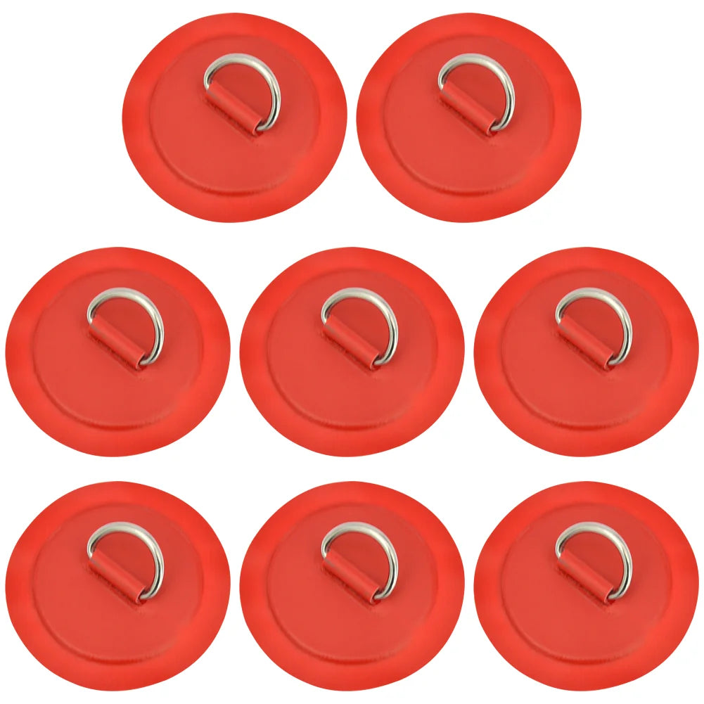 Inflatable Boat D-Ring Patch Stainless Steel PVC Pad Buckle For Kayak Raft Canoe Paddle Board SUP Surfboard Replacement Part Peaceful Pleasures Health and Wellness Red 8PCS