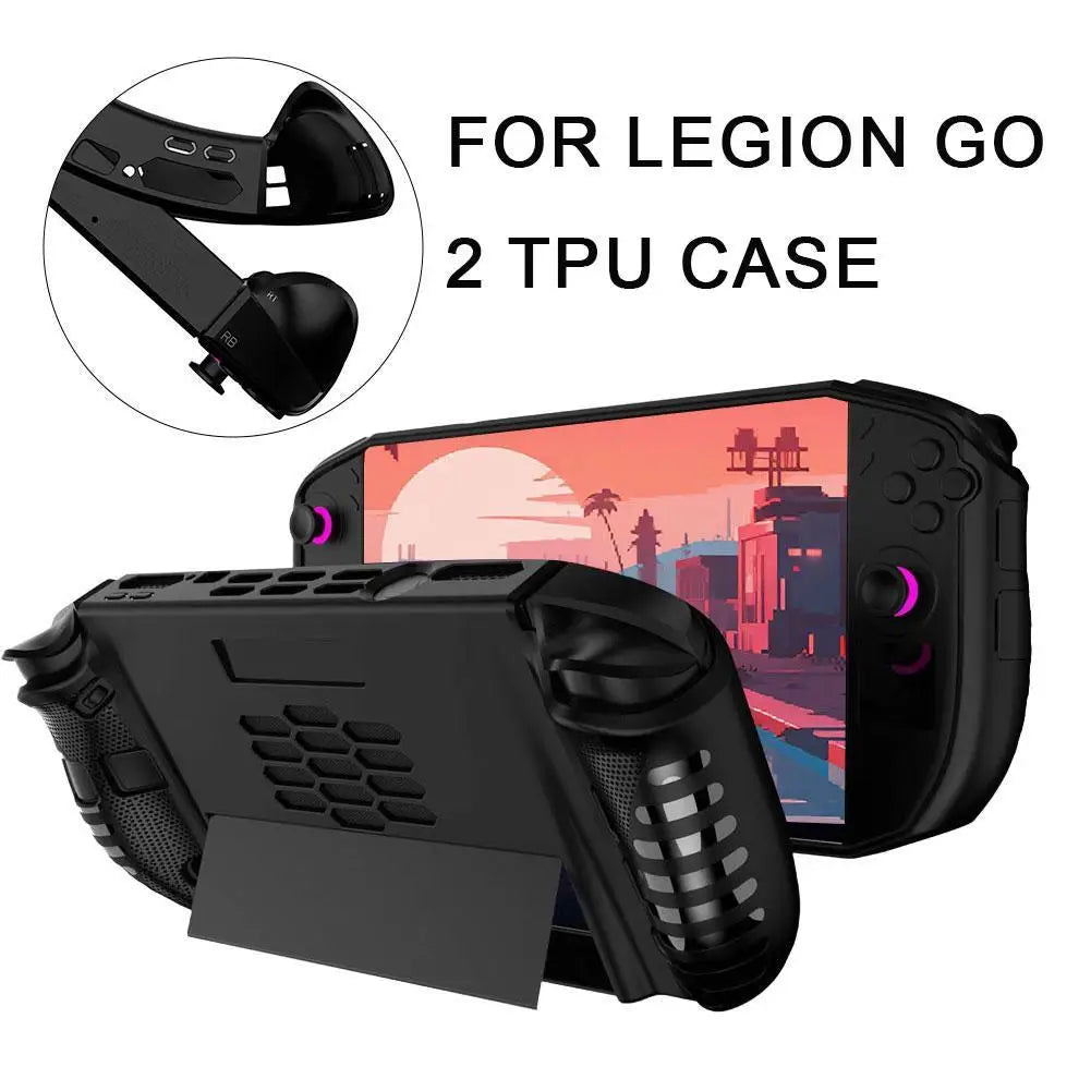 For Lenovo Legion Go 2 Soft Silicone Protective Case Accessory Set Glass Screen Protector Shockproof And Scratch-Resistant Cover Peaceful Pleasures Health and Wellness