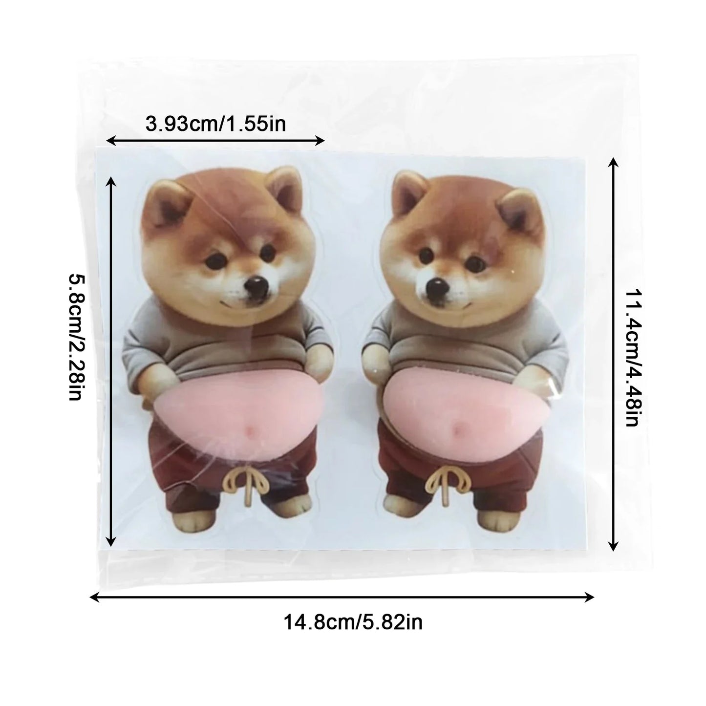 3D Puppy Cartoon Stickers – Squeezable PVC Decals, 2-Pack