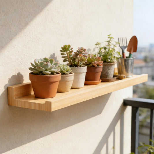 Farmhouse Floating Wood Wall Shelf | Plants, Books & Décor Floating Wall Shelf Peaceful Pleasures Health and Wellness CN