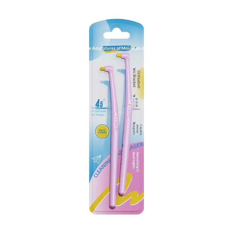 Small Head Single Bundle Interdental Brush Teeth Cleaning Toothbrush Deep Oral Cleaning Soft Bristle Colorful Small Head Brush Peaceful Pleasures Health and Wellness Pink