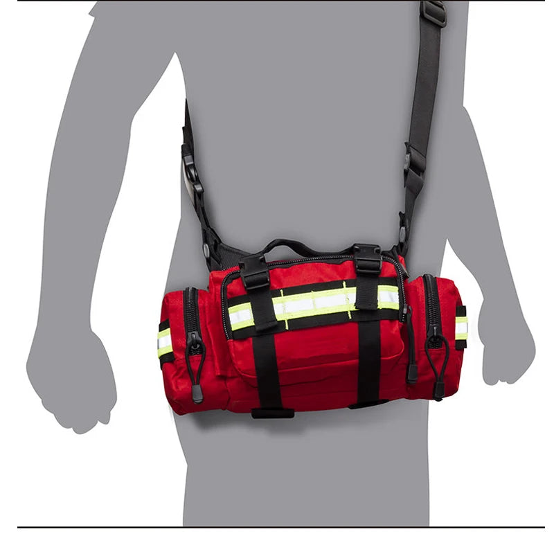 SAFETYMED First Responder Trauma First Aid Fanny Bag – Red