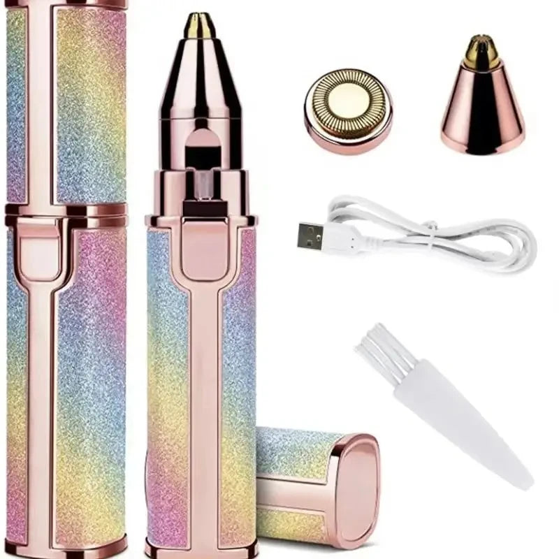 2-in-1 Painless Electric Facial Hair Remover with LED Light, Shaver & Eyebrow Trimmer for Gentle Smooth Hair Removal Peaceful Pleasures Health and Wellness