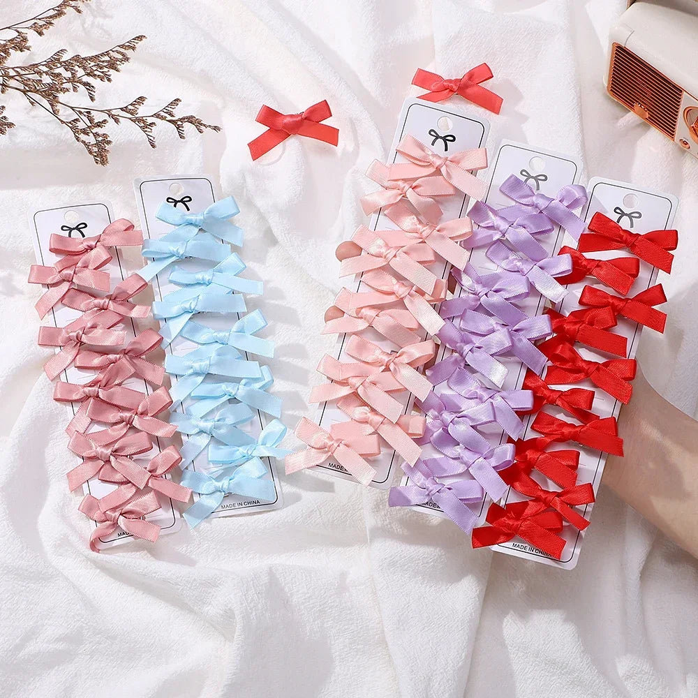 Wholesale Kids Sweet Solid Mini Bowknot Hair Clips Baby Girls Ballet