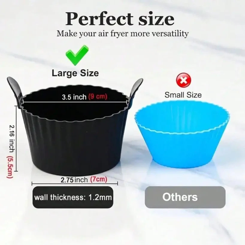 Silicone Air Fryer Liners & Non-Stick Baking Cups | 1-4 Pack