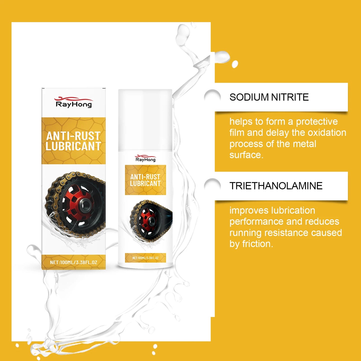 RayHong Anti-Rust Lubricant Spray 100ml | Metal Derusting