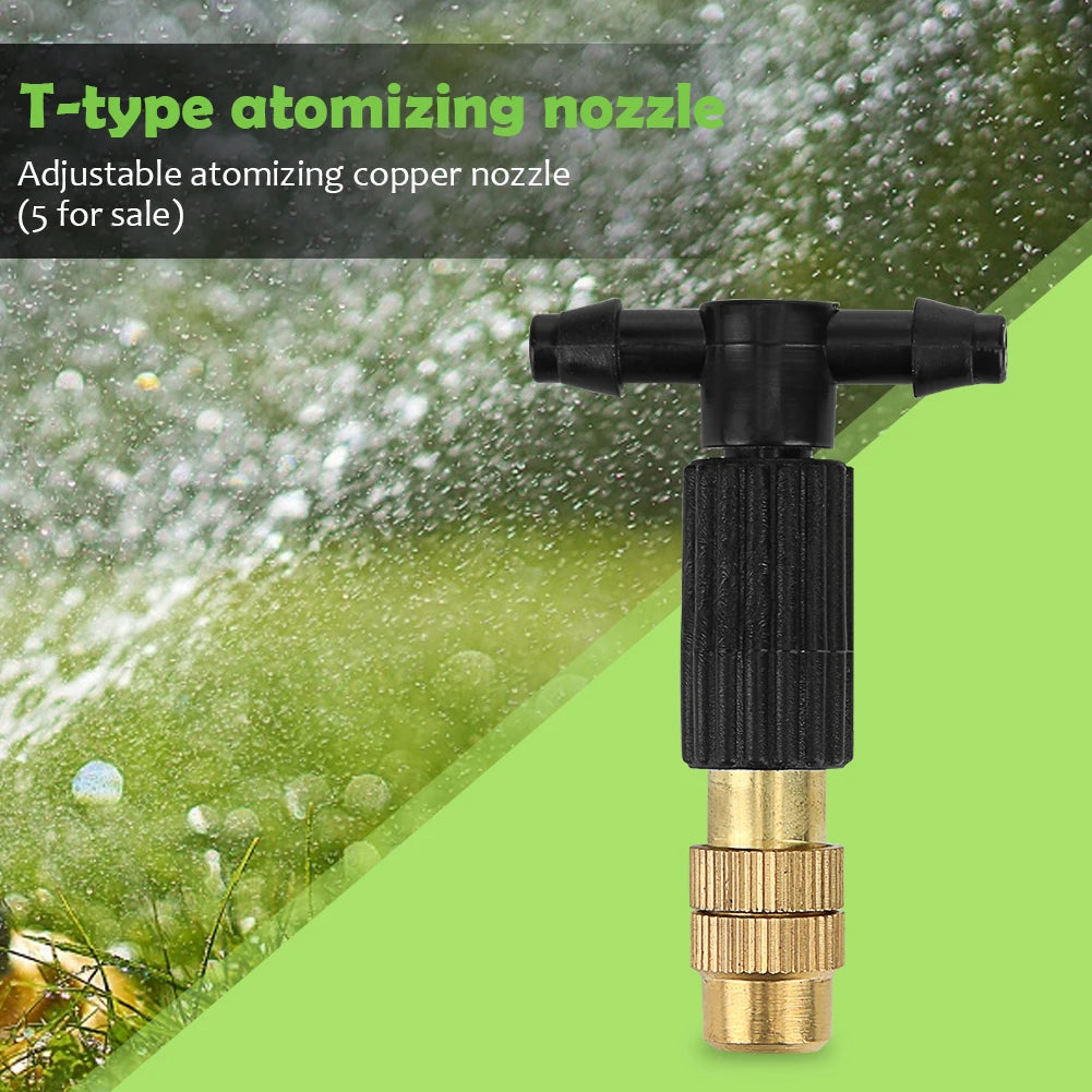 Adjustable Brass Drip Nozzles – 5-Pack Garden Misting Sprinklers Peaceful Pleasures Health and Wellness