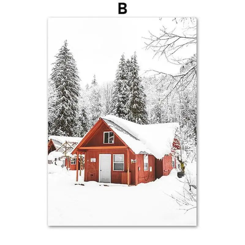 GATYZTORY 40×50cm Red House Winter Landscape Paint by Numbers Kit