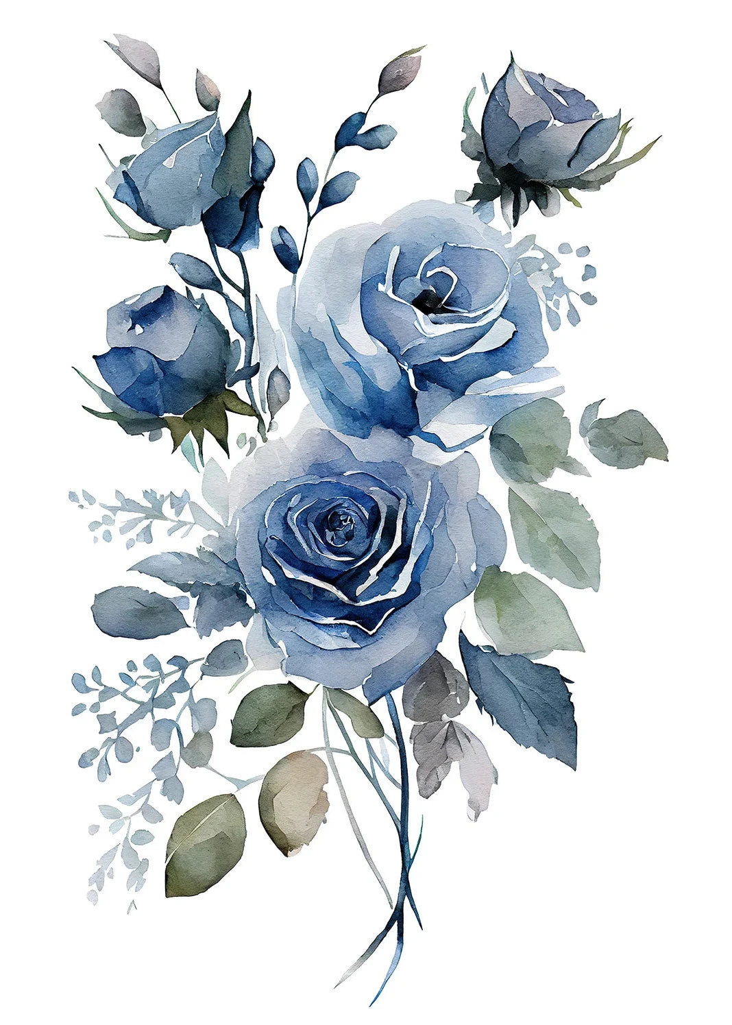 Boho Wildflower Watercolor Canvas Poster | Minimalist Floral Art