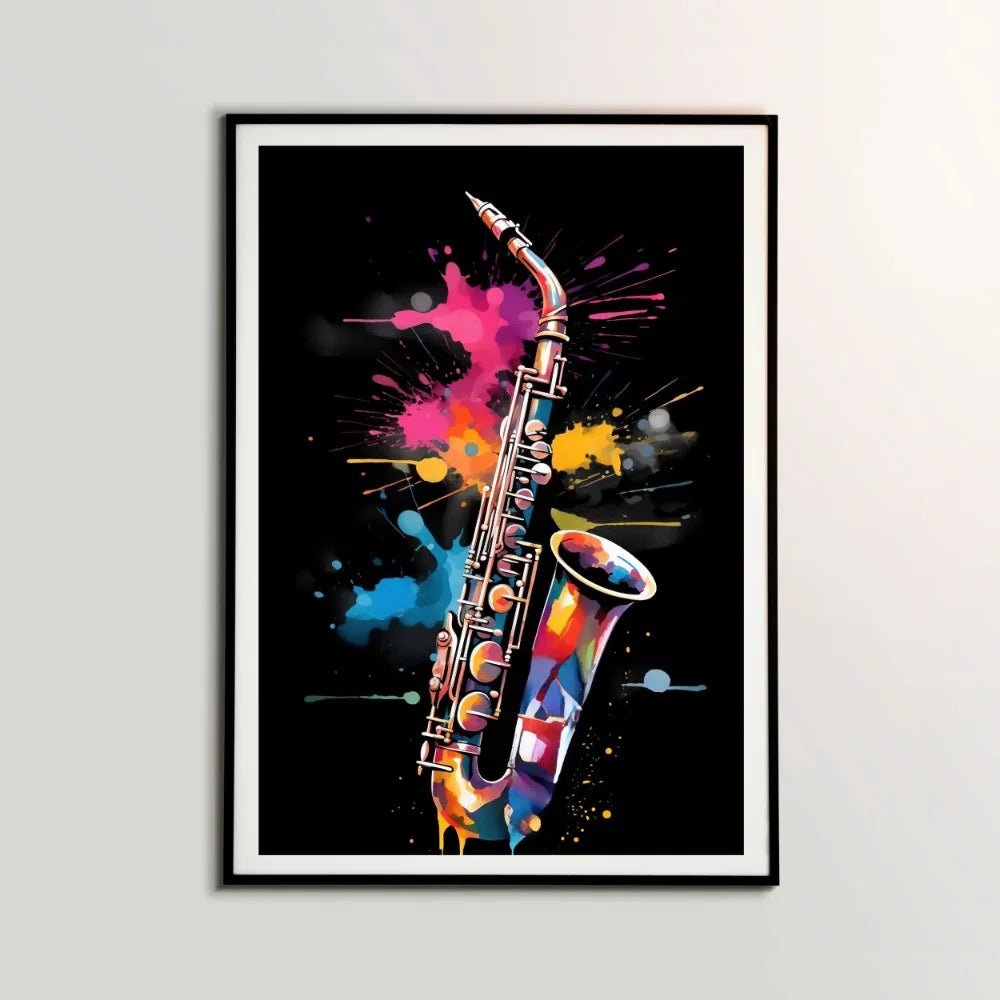 Musical Instruments Canvas Wall Art | Guitar Drum Saxophone Poster