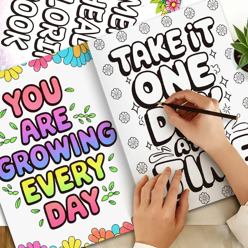 32 Pages Mental Health Coloring Book Adults Happiness Small Moments