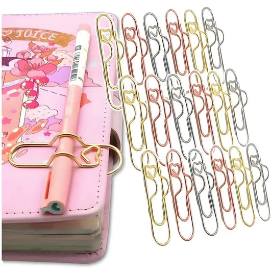 Heart Shaped Metal Pen Clips & Bookmark Holders for Notebooks Notebook Pen Clip Oasis Select