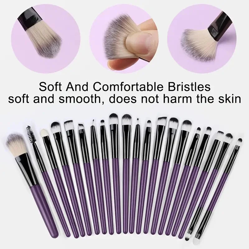 RUNTOIN 20Pcs Eye Makeup Brush Set – Ultra Soft Eyeshadow