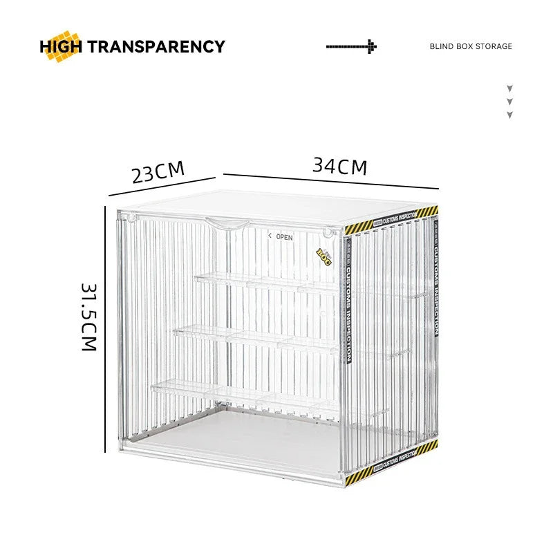 34x31.5x23cm Large Box Storage Display Rack Home Office Transparent Display Cabinet Acrylic Material Bubble Mat Doll Display Box Peaceful Pleasures Health and Wellness Large - transparent