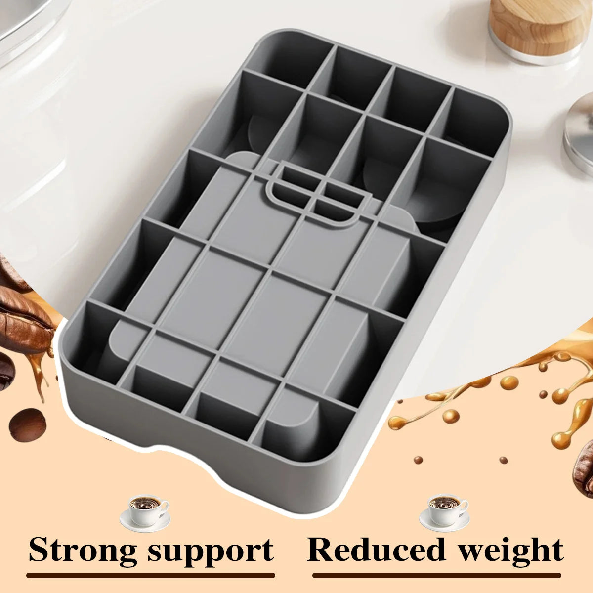 2 in 1 Espresso Tamping Station, Espresso Knock Box, Espresso Coffee Organizer Box Fit for Storage 51, 54, 58MM Espresso Tamper Peaceful Pleasures Health and Wellness