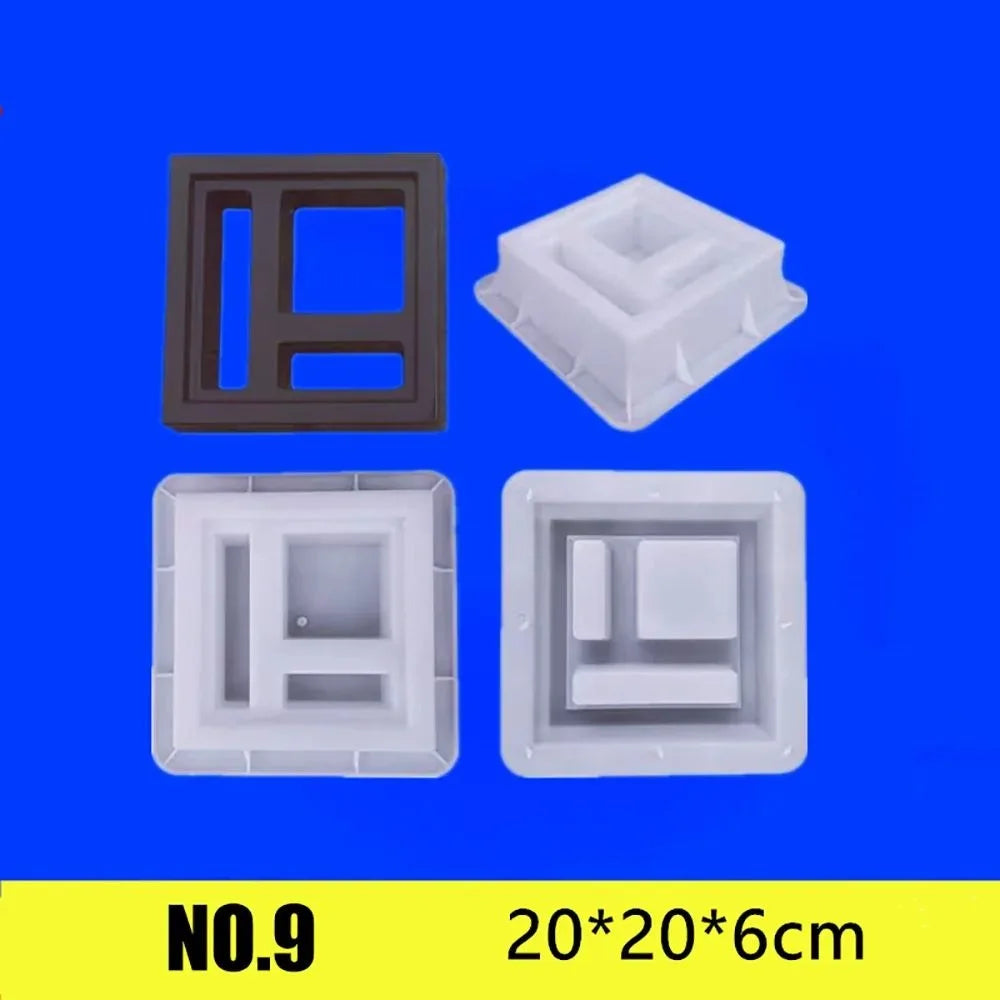 Plastic Square Brick Mold 20x20cm | 3D Antique Cement Garden
