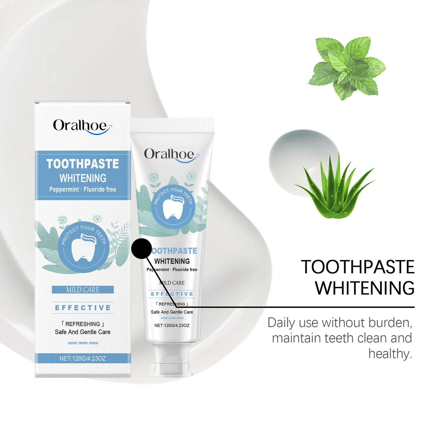 Oralhoe Mint Toothpaste | Whitening & Fresh Breath Daily Care
