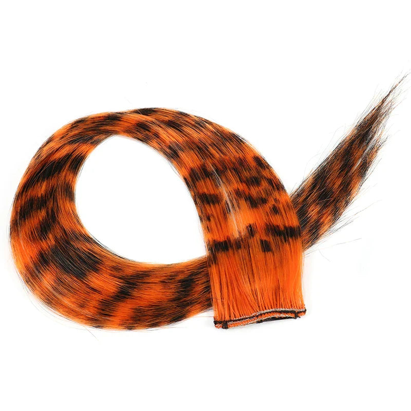 Girls Clip-On Wig Hairpiece – Stripe & Leopard Print, 18 in