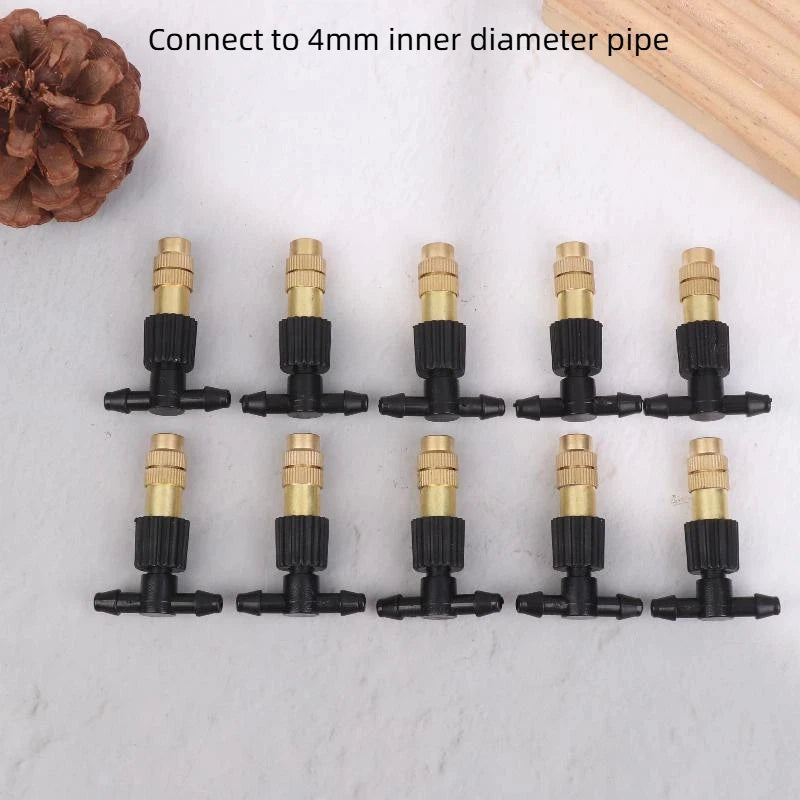 10Pcs/pack Garden Misting Cooling System Garden Irrigation Watering Brass Atomizer Adjustable Garden Micro Sprinklers Peaceful Pleasures Health and Wellness A3