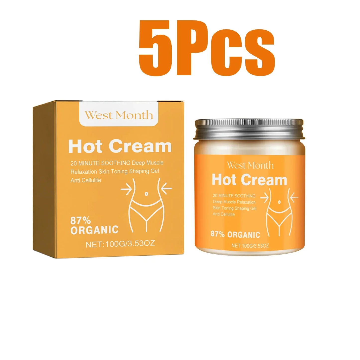 87% Organic Hot Slimming Cream – Body Firming & Contouring