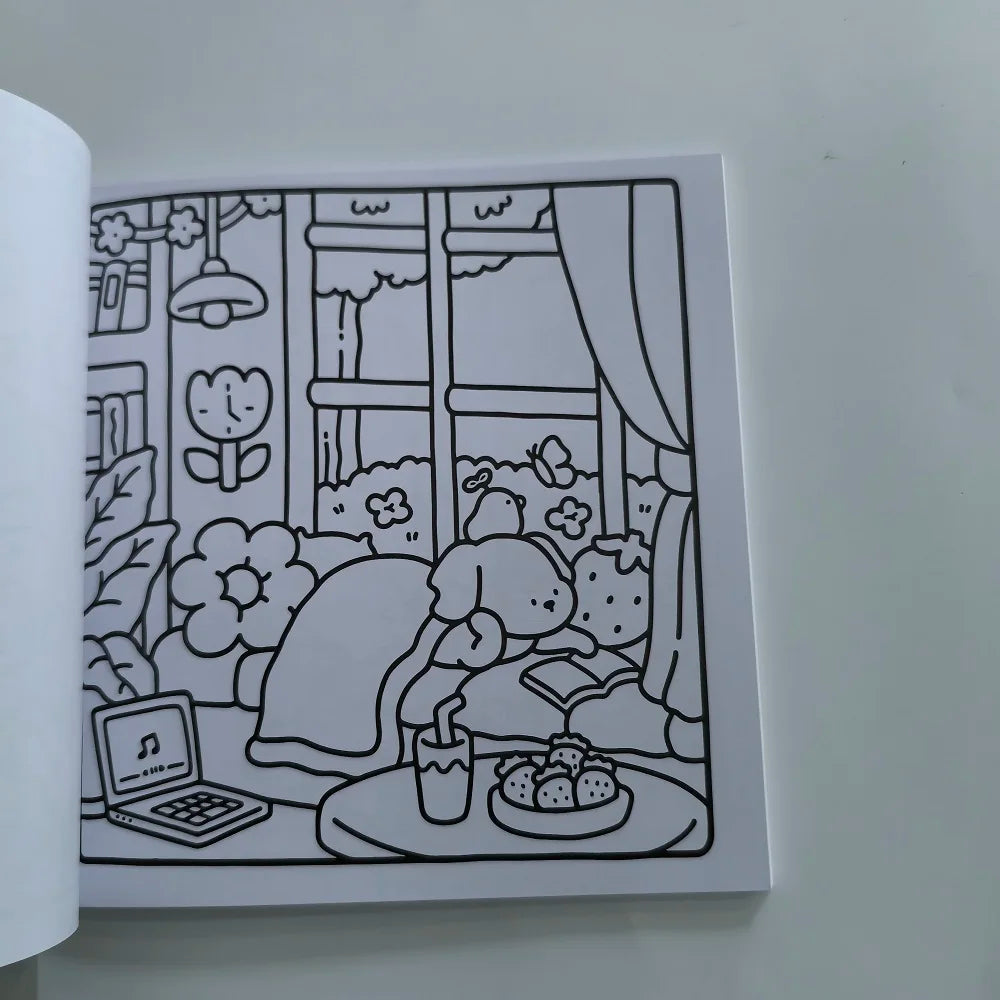 Cozy Cuties Coloring Book Adults Bold Easy Cute Patterns Stress