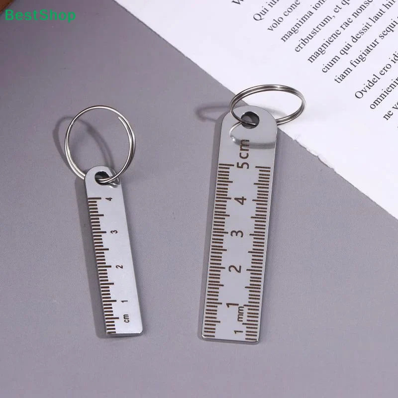 Mini Stainless Steel Ruler Keychain | Portable 1–5cm Measuring Tool