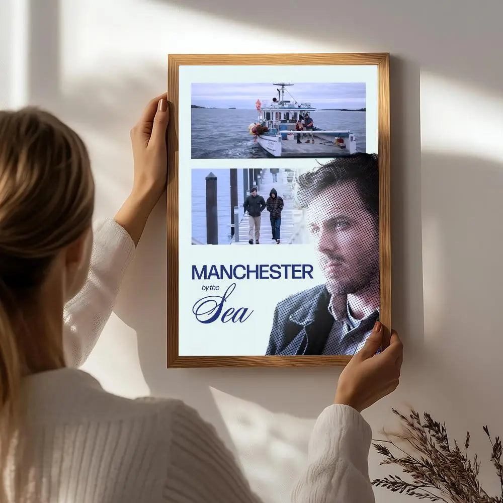 Movie M-Manchester by the Sea Poster HD Self Adhesive Waterproof Wall Art Ideal for Home Office Dorm Bedroom Great Gift Peaceful Pleasures Health and Wellness White6 15X20cmNoframe