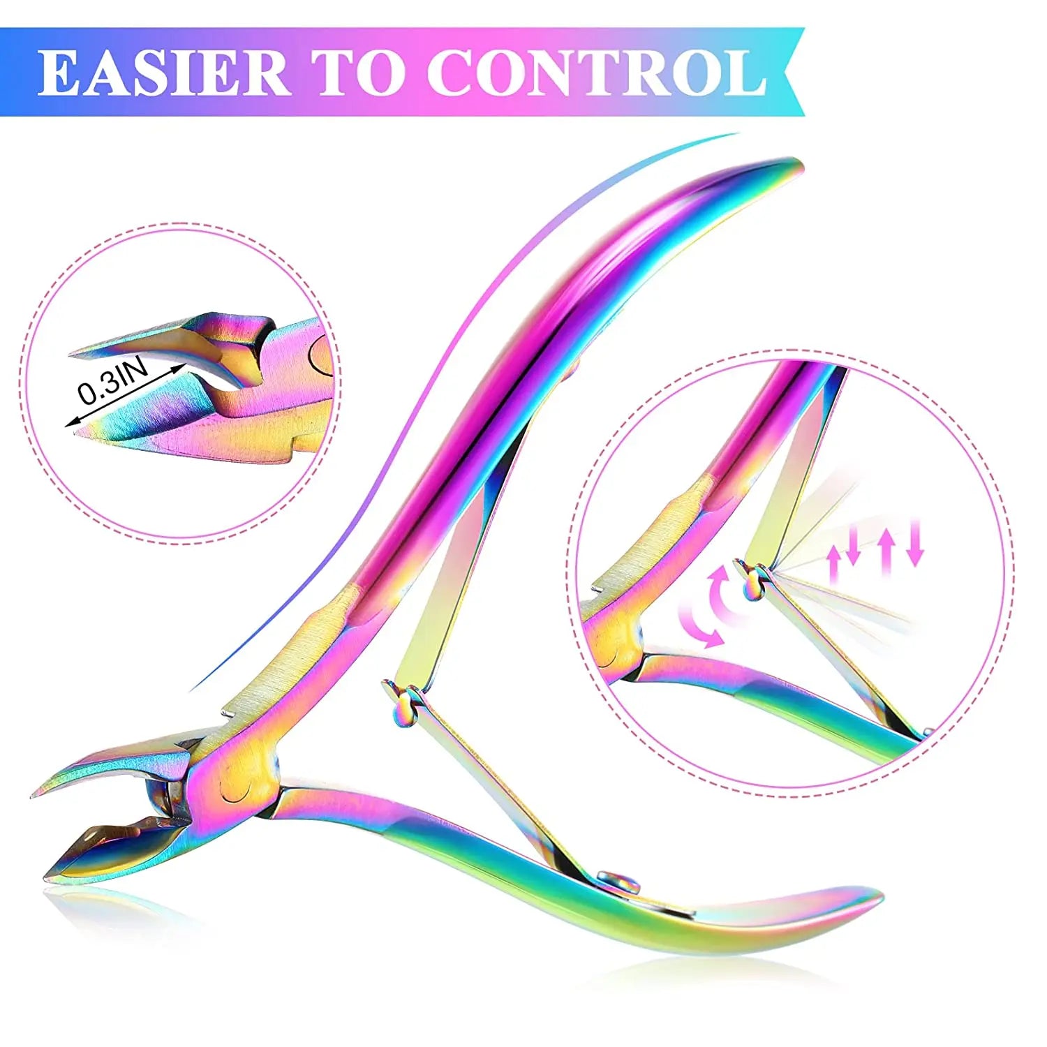 Cuticle Trimmer with Cuticle Pusher, Cuticle Remover Professional Stainless Steel Cuticle Cutter Nippers Pedicure Manicure Tool Peaceful Pleasures Health and Wellness