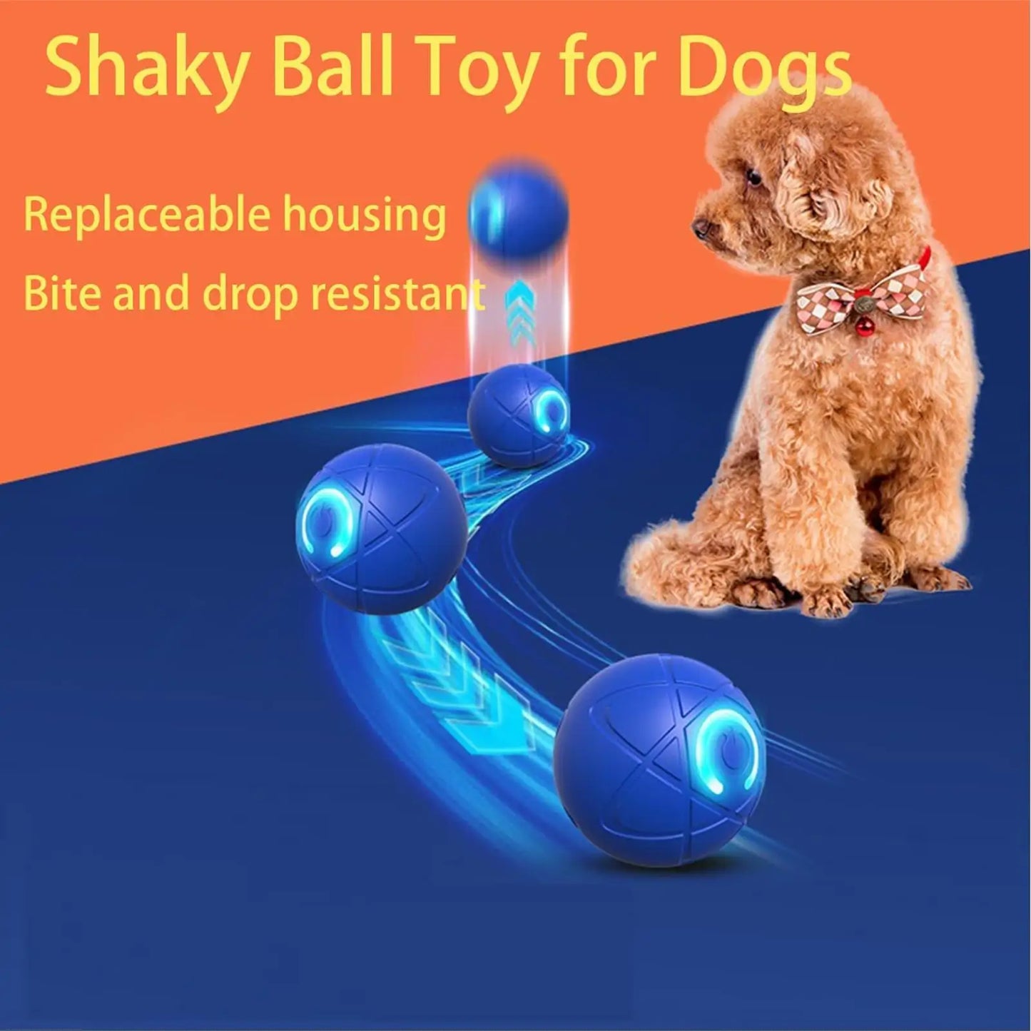 Interactive Rolling Ball Dog Toy – LED Light & USB Rechargeable