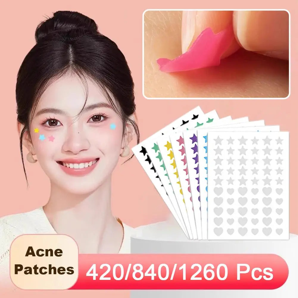 Colorful Star & Heart Acne Patches – 420 to 1260 Pcs