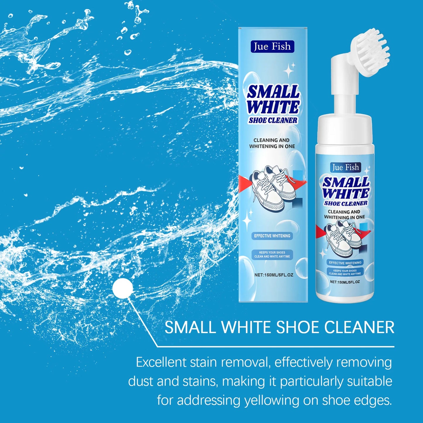Jue-Fish White Shoe Cleaning Mousse 150ml | Stain Remover