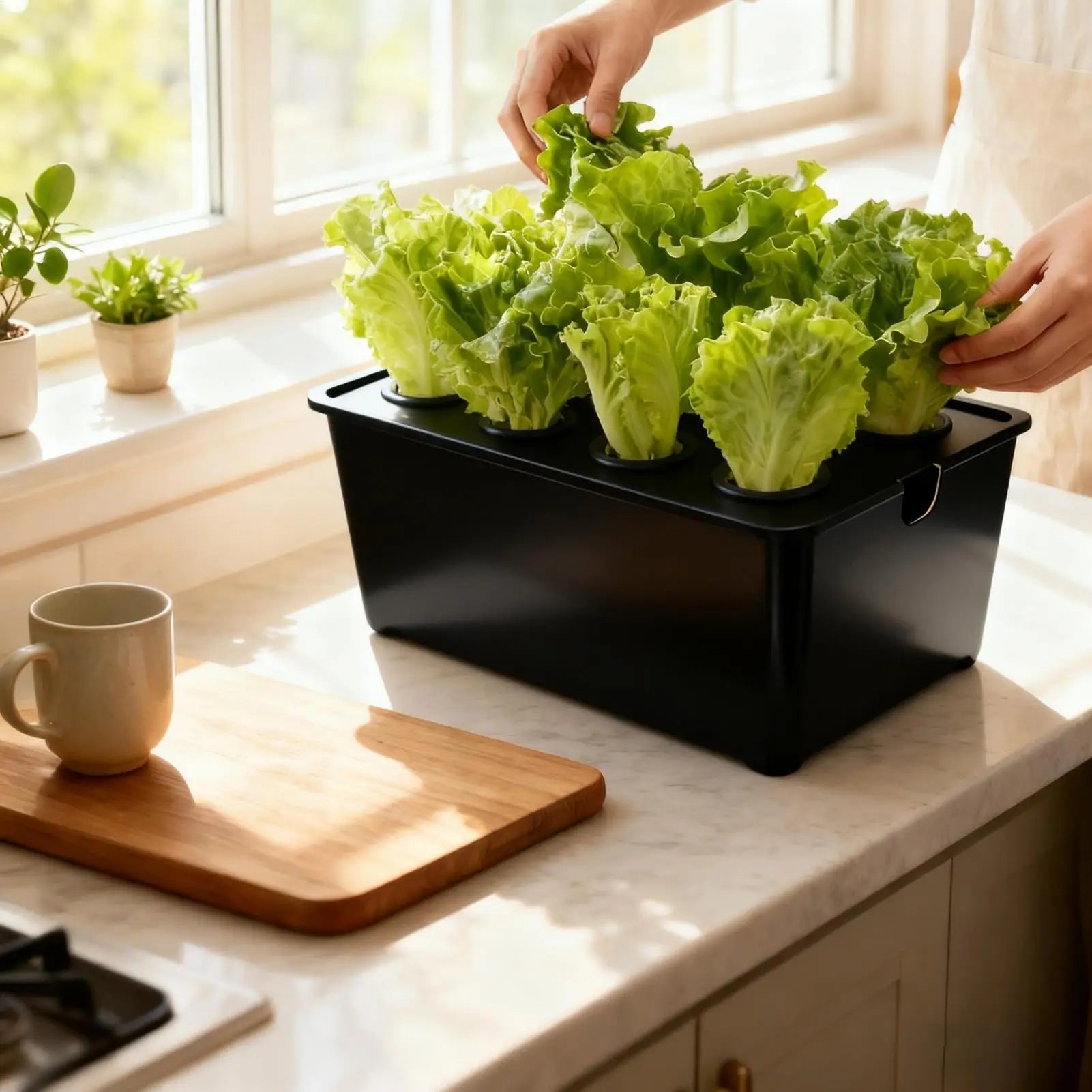 Indoor Hydroponic System 6-Holes Growing Box System Vegetables Planting Box For Vegetables Flowers Fruits Indoor Outdoor Garden Peaceful Pleasures Health and Wellness