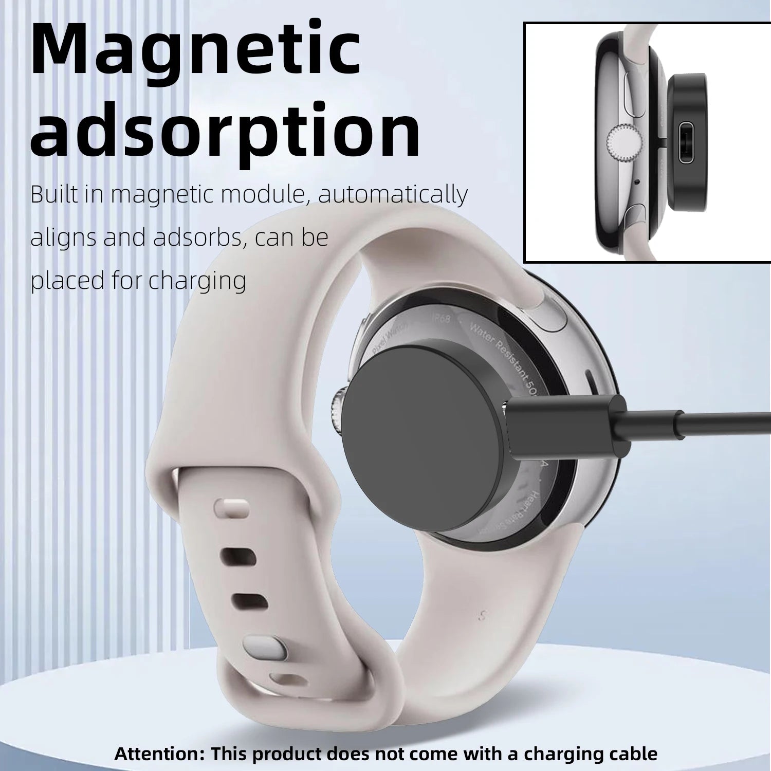 With lanyard for Google Pixel Watch3/2 USB Smart Watch Charger Replacement Charger Google Charging Dock Peaceful Pleasures Health and Wellness