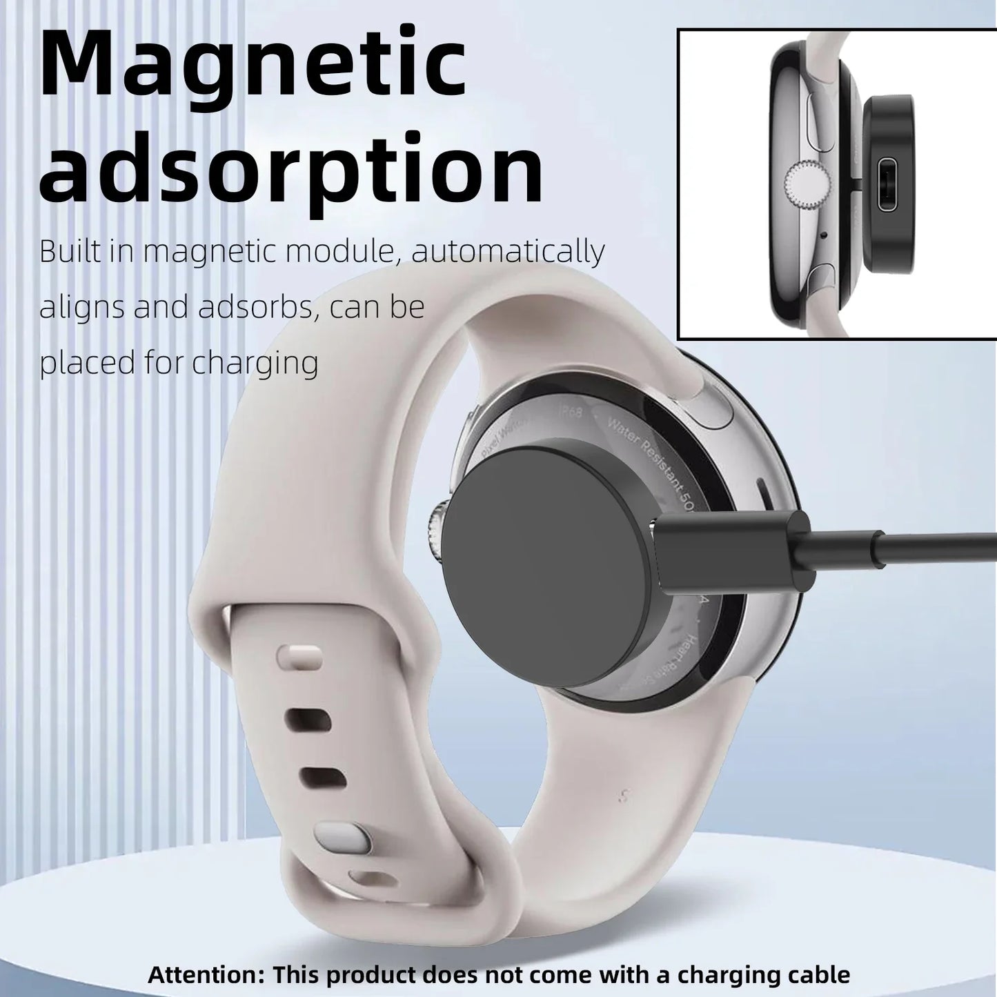 USB Charger Dock for Google Pixel Watch 3 & 2 with Lanyard